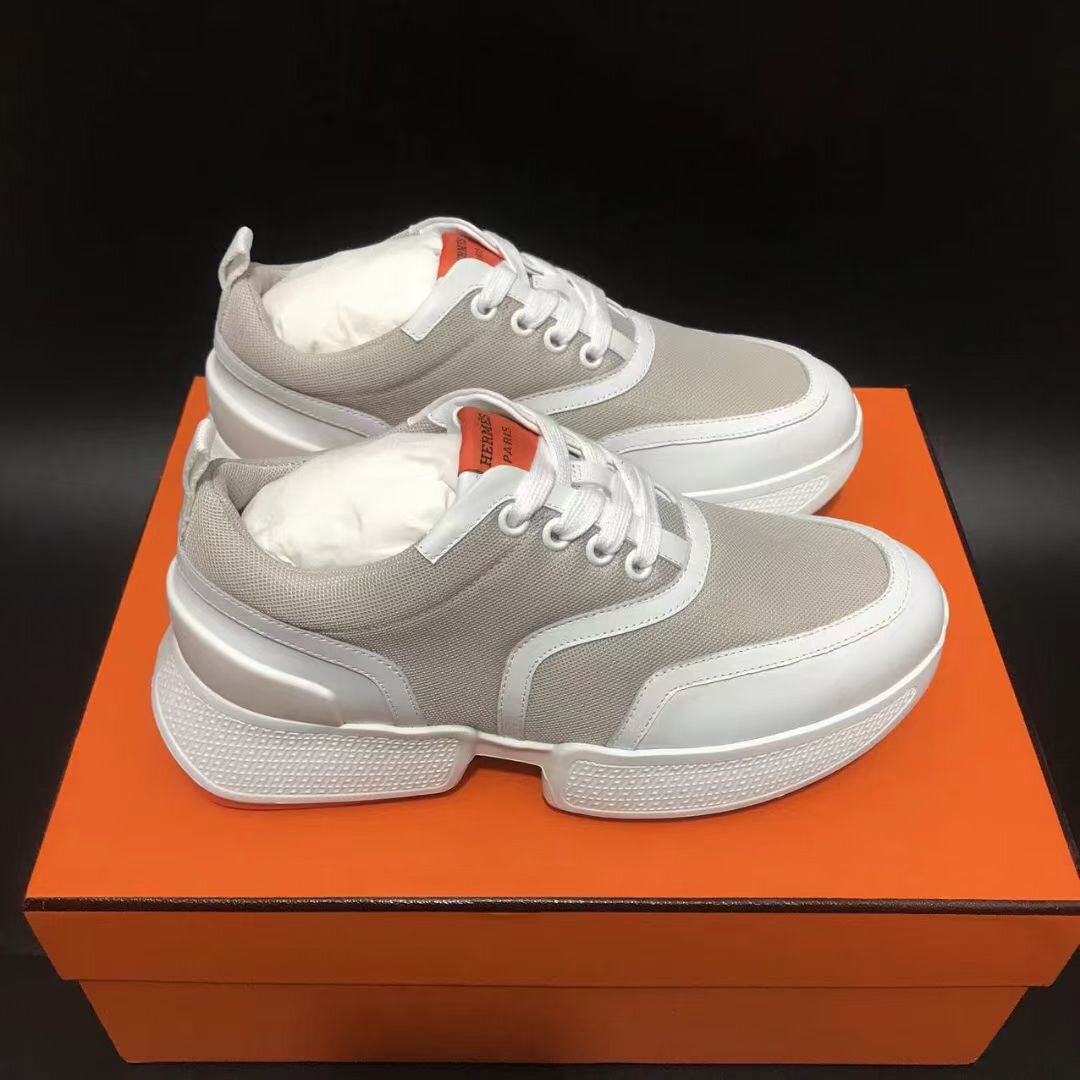 HERMES GIGA SNEAKER LIGHT GRAY MIX WHITE CALFSKIN