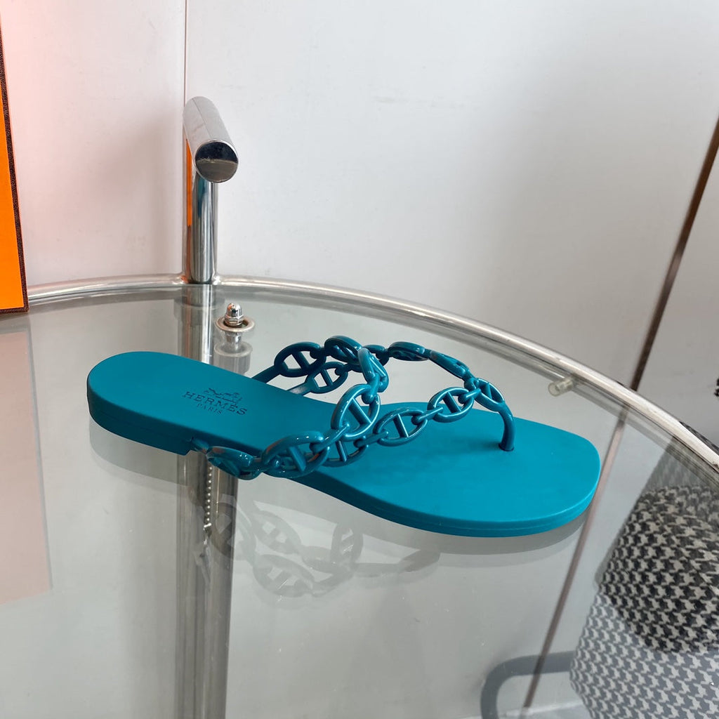 HERMES ISLAND SANDAL CERULEAN PVC WATERPROOF